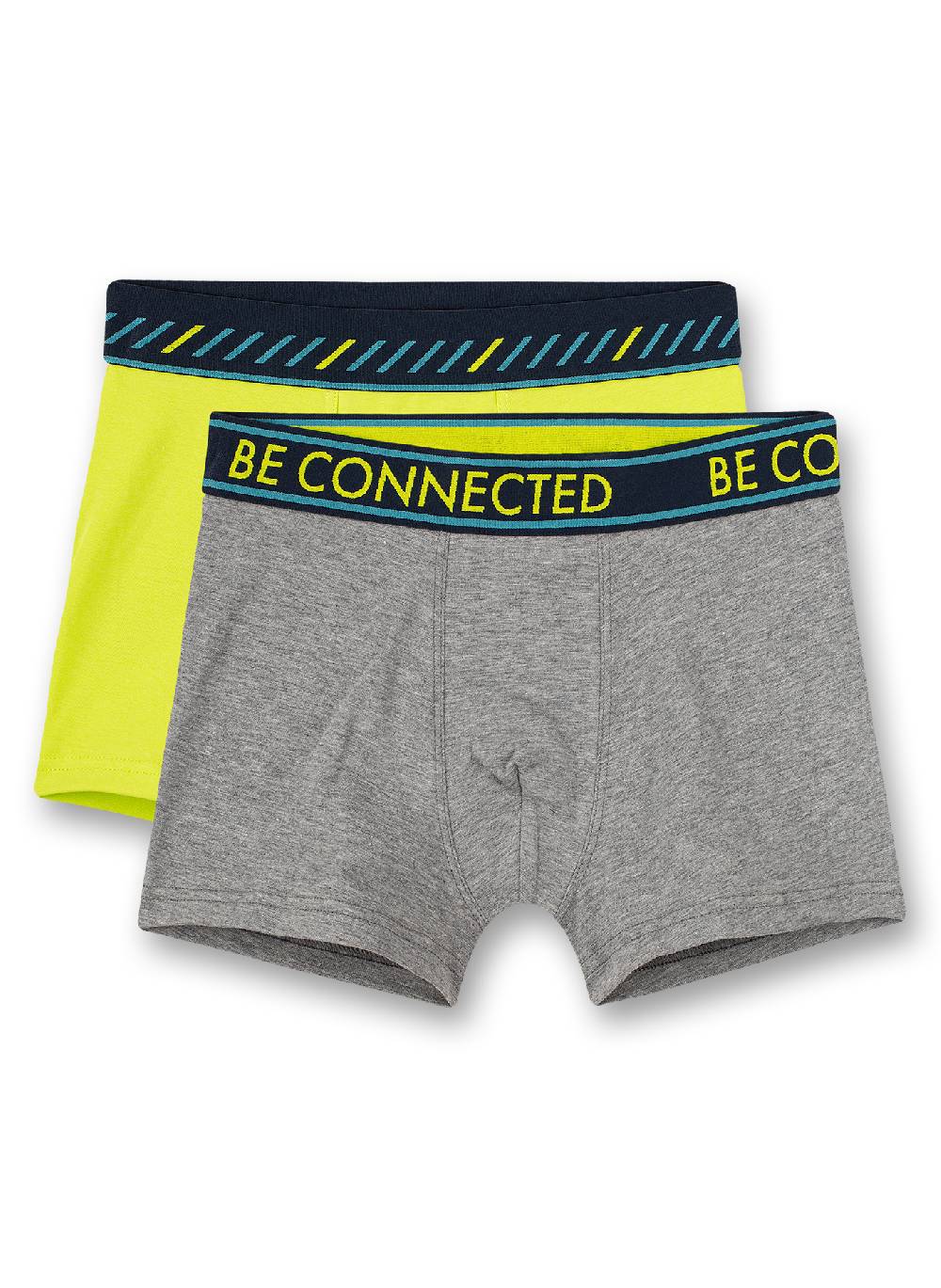 Sanetta Jungen-Shorts (Doppelpack) Graumelange und Lemon-Grün