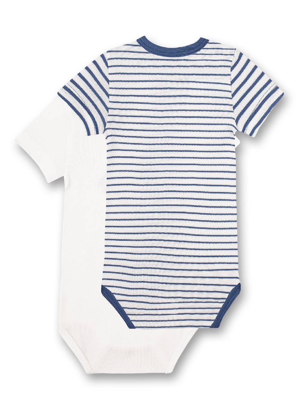 Sanetta Body halbarm (Doppelpack) Weiß und Blau Ringel Blitzverkäufe
