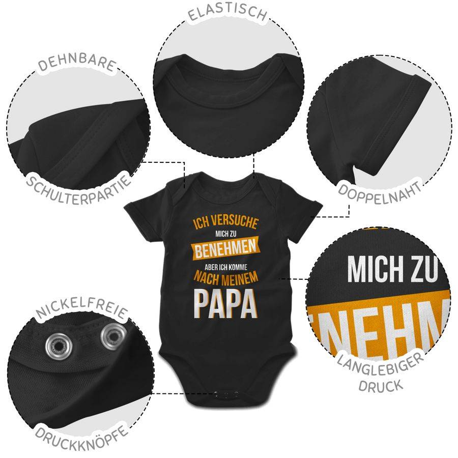 Shirtracer Ich versuche mich zu benehmen Papa orange: T-Shirt Rucksack Shirtracer Letzte 2 Tage