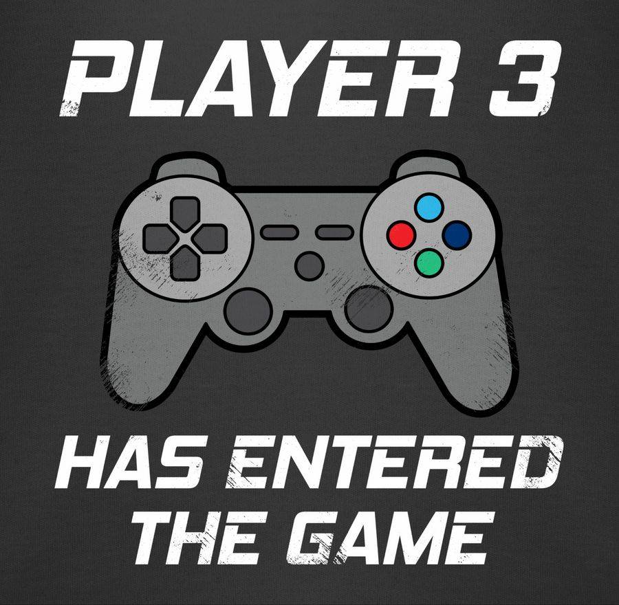 Shirtracer Player 3 has entered the game Controller grau: T-Shirt Rucksack Shirtracer Zeitbegrenzte Promotion