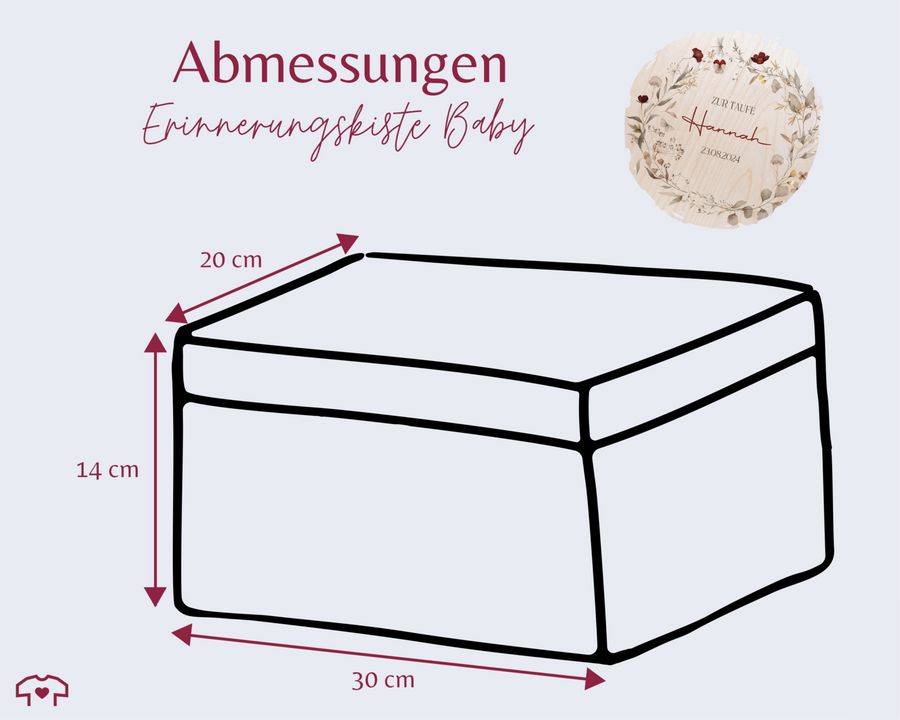 Shirtracer Taufe Erinnerungsbox aus Holz für Kinder und Babys Erinnerungen Taufe Perfek Shirtracer zollfrei