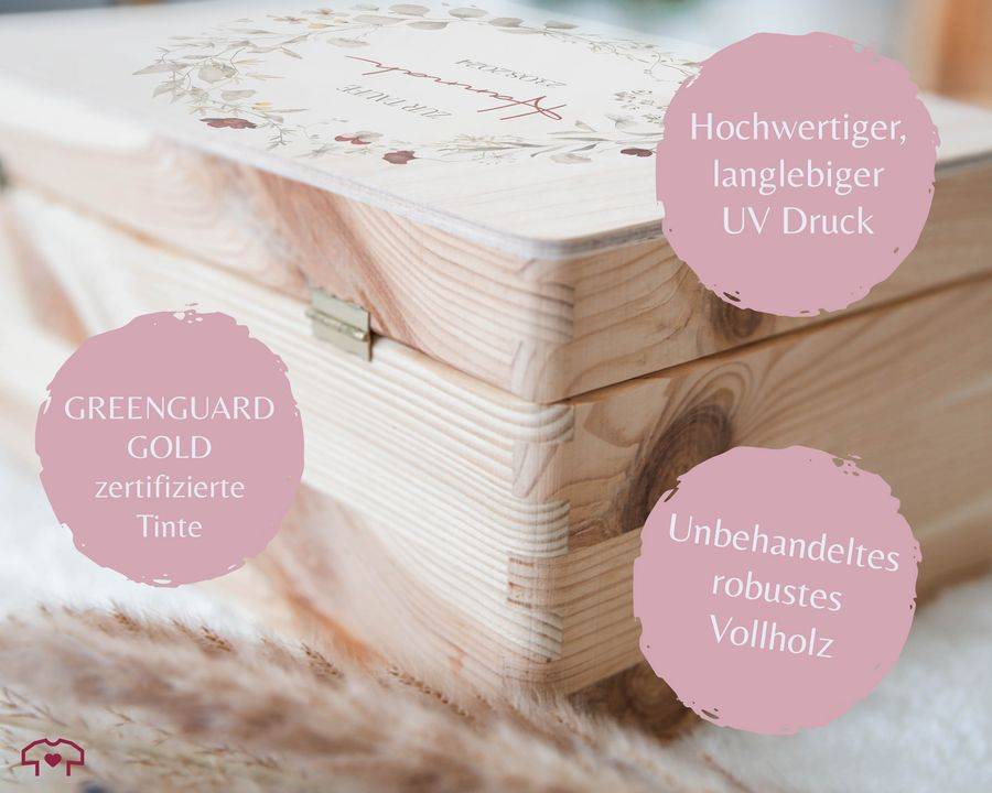 Shirtracer Taufe Erinnerungsbox aus Holz für Kinder und Babys Erinnerungen Taufe Perfek Shirtracer zollfrei