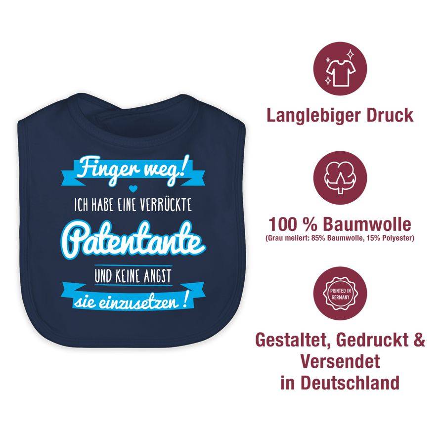 Shirtracer Ich habe eine verrückte Patentante blau: T-Shirt Turnbeutel Shirtracer Versandkostenfrei