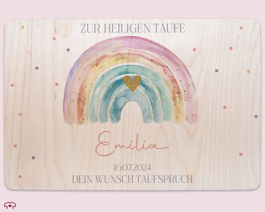 Shirtracer Erinnerungskiste zur Taufe mit Regenbogen - Personalisierte Babybox für Jungen und Mädchen - Taufgeschenk Shirtracer Black Friday