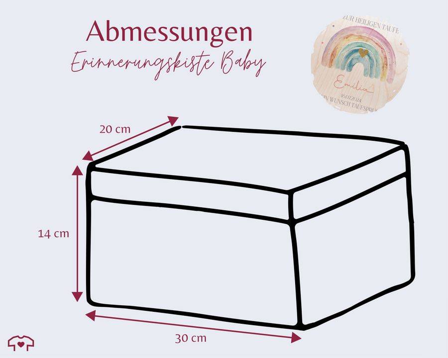 Shirtracer Erinnerungskiste zur Taufe mit Regenbogen - Personalisierte Babybox für Jungen und Mädchen - Taufgeschenk Shirtracer Black Friday