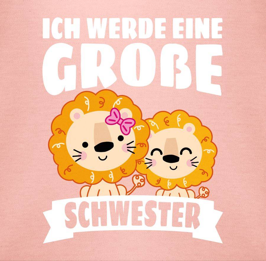 Shirtracer Ich werde eine große Schwester mit Löwen - weiß: T-Shirt Rucksack Shirtracer Blitzangebot