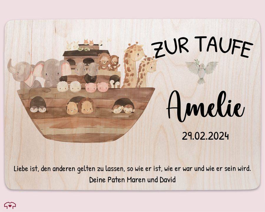Shirtracer Zur Taufe mit Spruch Arche Noah Erinnerungskiste Taufe Shirtracer Neuheiten