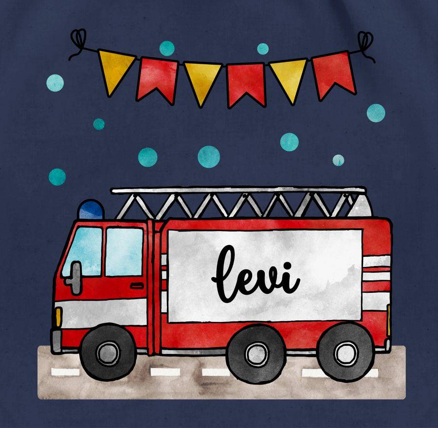 Shirtracer Feuerwehrauto - Geschenk: Tshirt Turnbeutel Shirtracer Kostenlose Rückgabe