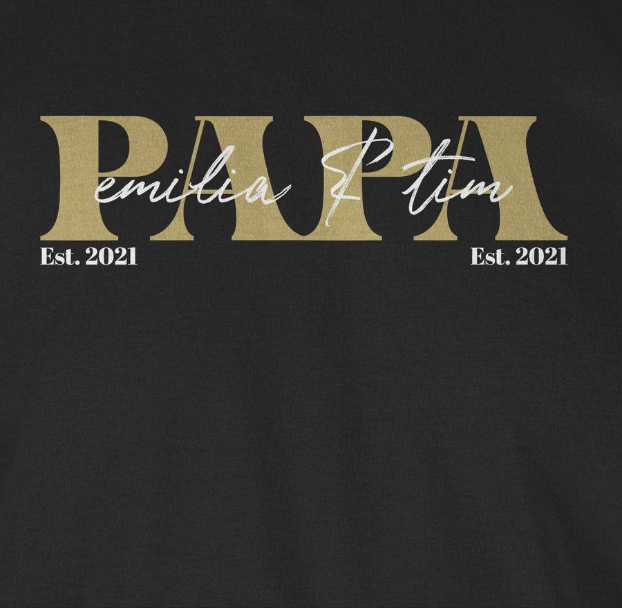 Shirtracer PAPA Geschenk mit Namen Kinder Datum Geburtsjahr Weihnachten Geburtstag: T-Shirt Shirtracer Letzte 3 Tage