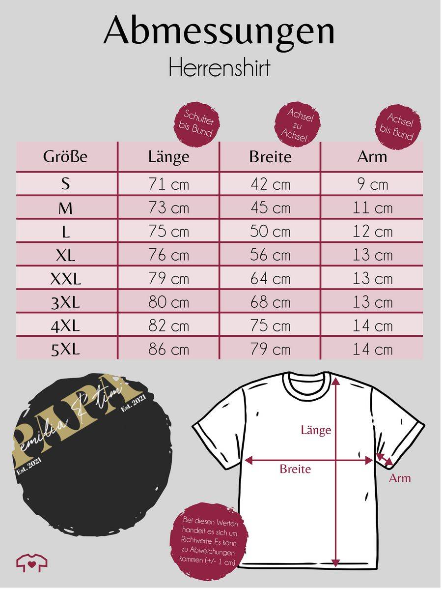 Shirtracer PAPA Geschenk mit Namen Kinder Datum Geburtsjahr Weihnachten Geburtstag: T-Shirt Shirtracer Letzte 3 Tage