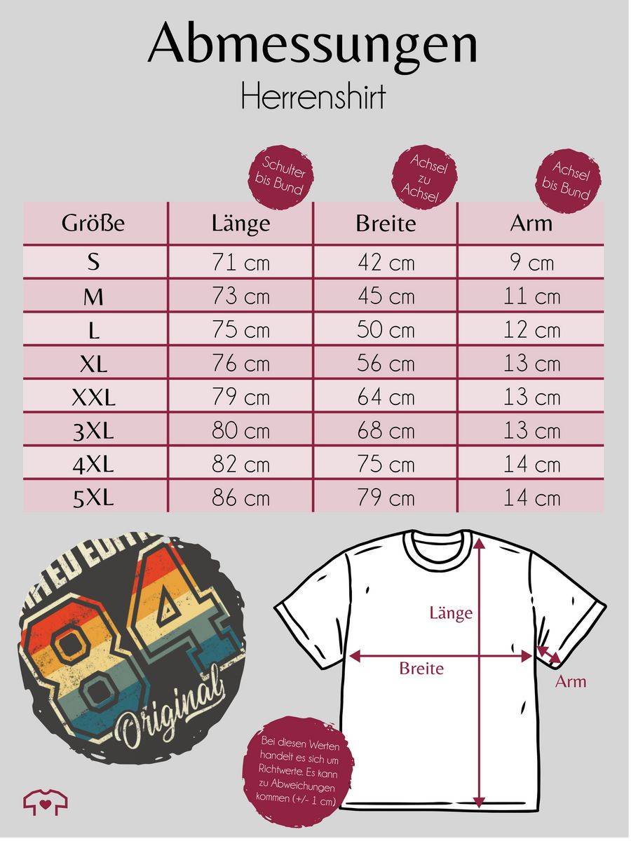Shirtracer Limited Edition 1984 Original Vierzigster: T-Shirt Turnbeutel Shirtracer Versandkostenfrei
