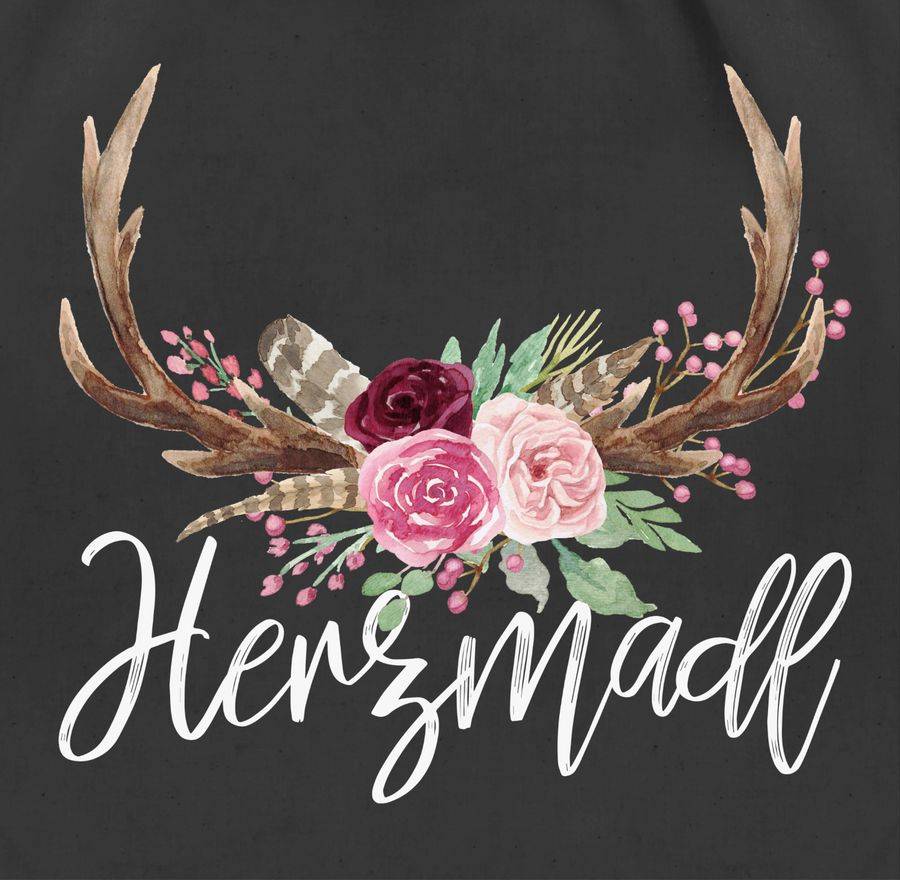 Shirtracer Herzmadl Geweih - weißer Schriftzug: Tshirt Gym Bag Shirtracer Flash Sale