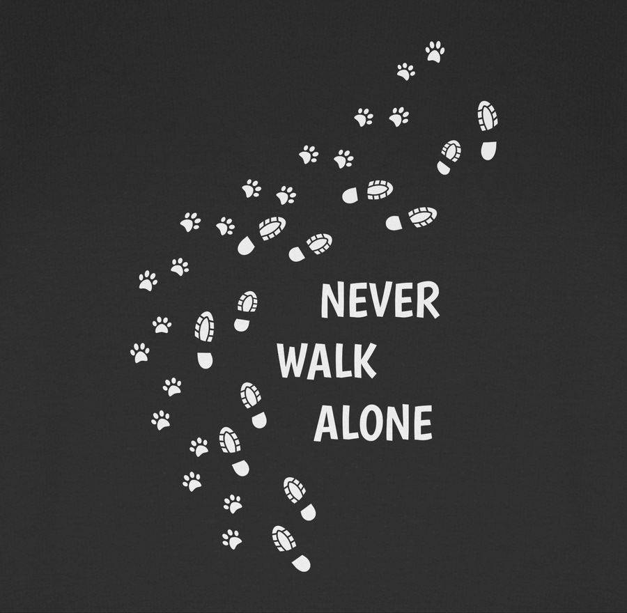 Shirtracer Never walk alone Pfotenabdrücke: Tshirt Turnbeutel Shirtracer Blitzangebot