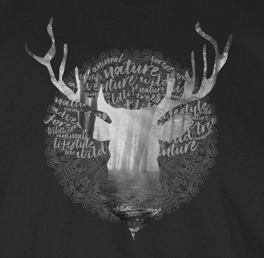 Shirtracer Hirsch Grau: Tshirt Rucksack Shirtracer Saisonale Angebote