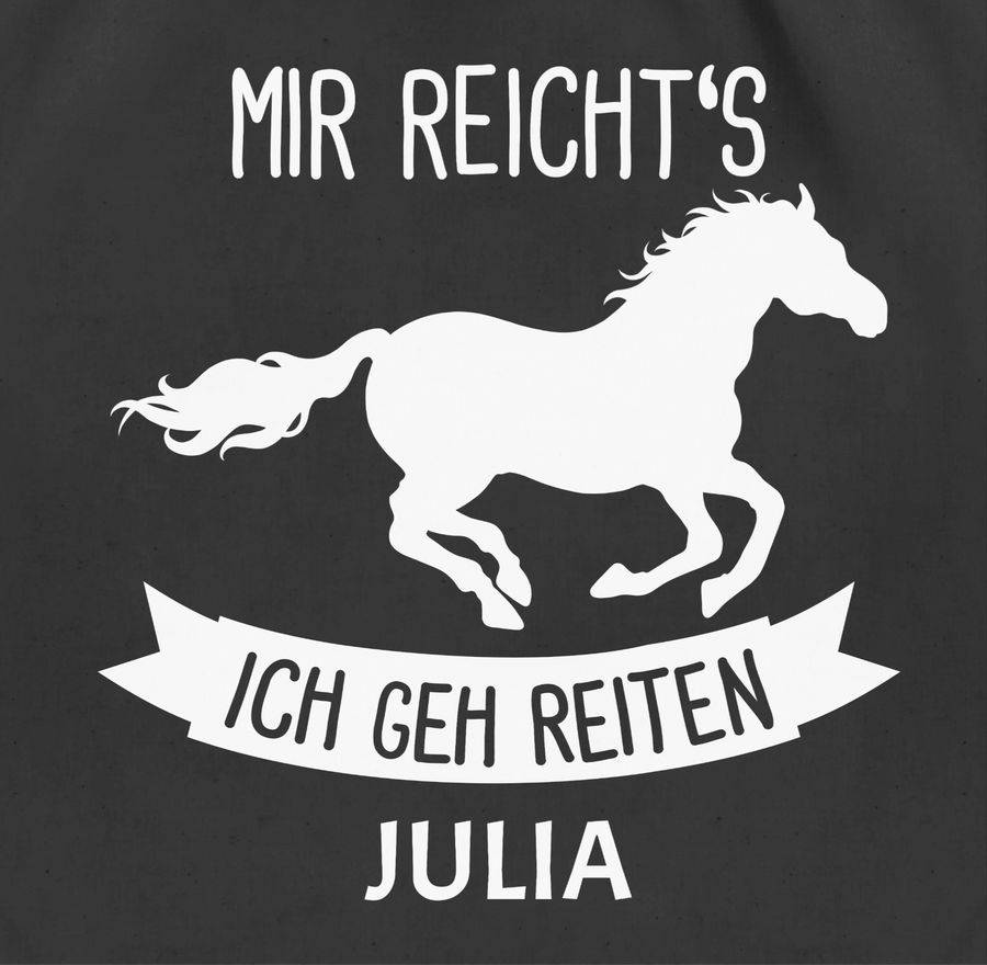 Shirtracer Mir reichts ich geh reiten: T-Shirt Turnbeutel Shirtracer Wochenangebot