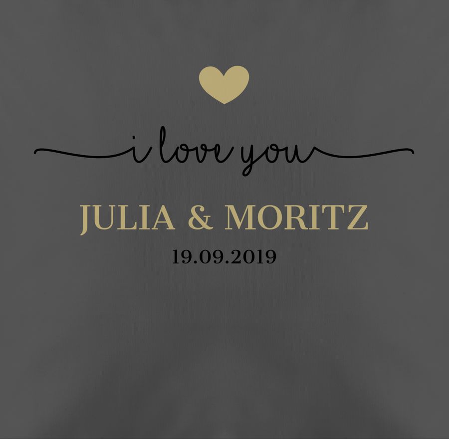 Shirtracer I Love You mit Datum: T-Shirt Turnbeutel Shirtracer Nur für heute