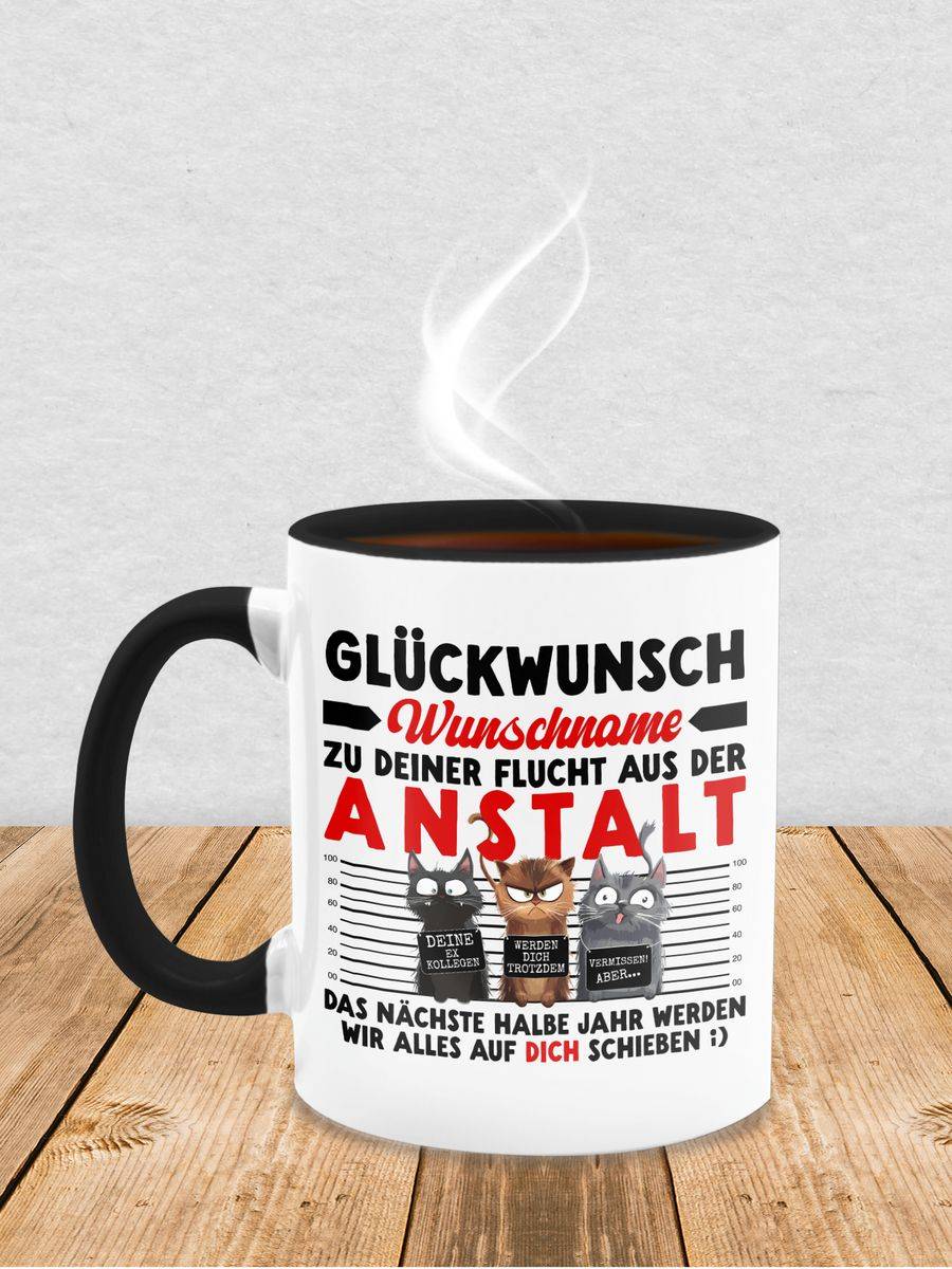 Shirtracer Glückwunsch zu deiner Flucht aus der Anstalt Abschiedsgeschenk Kollegen Abschiedsgeschenke für Kollegen Geschenk zur Verabschiedung Kollegen Shirtracer Fabrik Onlineshop