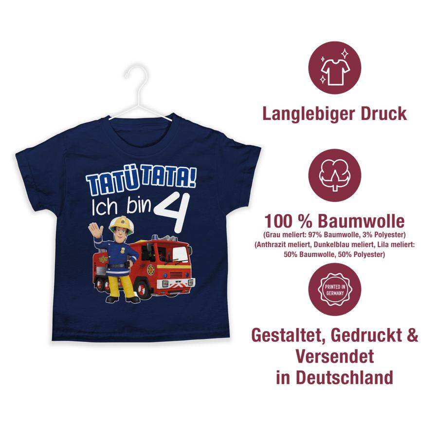 Shirtracer Tatü Tata! Ich bin 4 - blau: Tshirt Gym Bag Shirtracer Räumungsverkauf