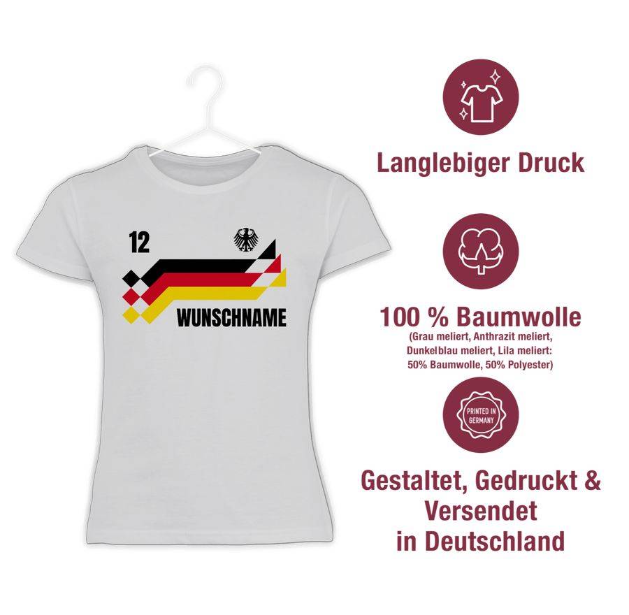 Shirtracer Deutschland Trikot mit Name und Nummer Germany: Tshirt Rucksack Shirtracer Kostenlose Rückgabe