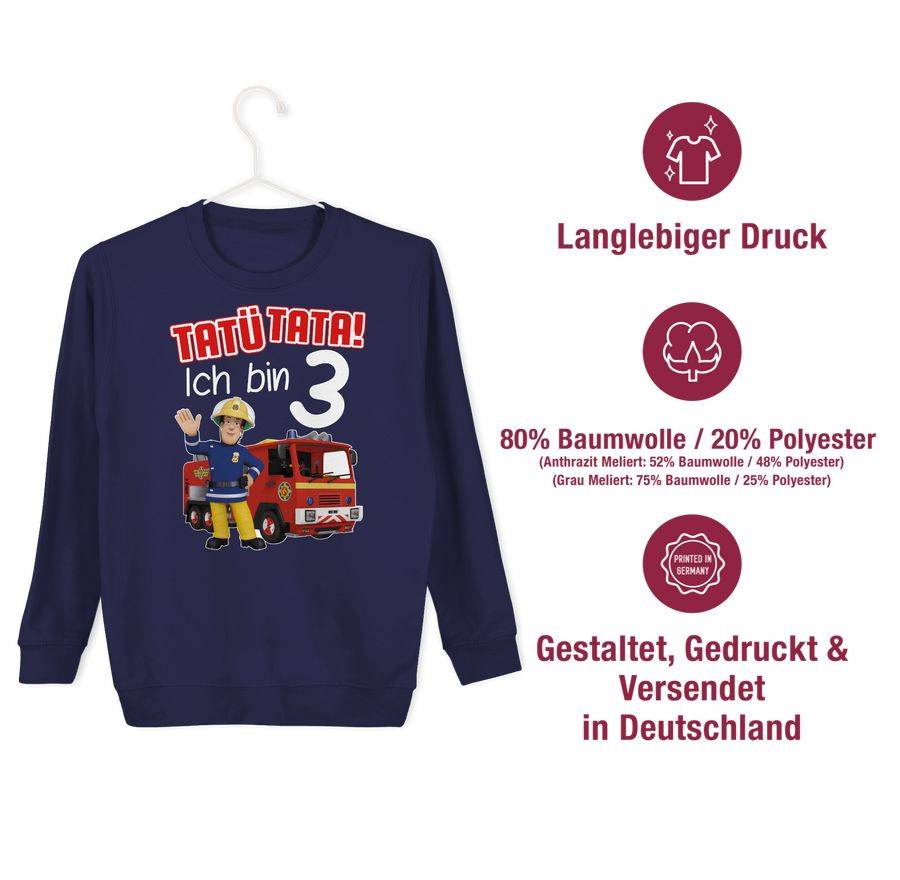 Shirtracer Tatü Tata! Ich bin 3 - rot: Tshirt Turnbeutel Shirtracer Discount Store für neue Produkte