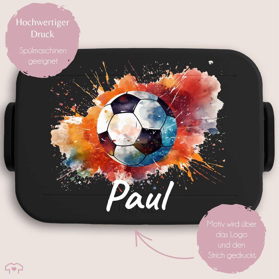 Shirtracer Fußball Brotdose mit Name: T-Shirt Turnbeutel Shirtracer Riesige Rabatte