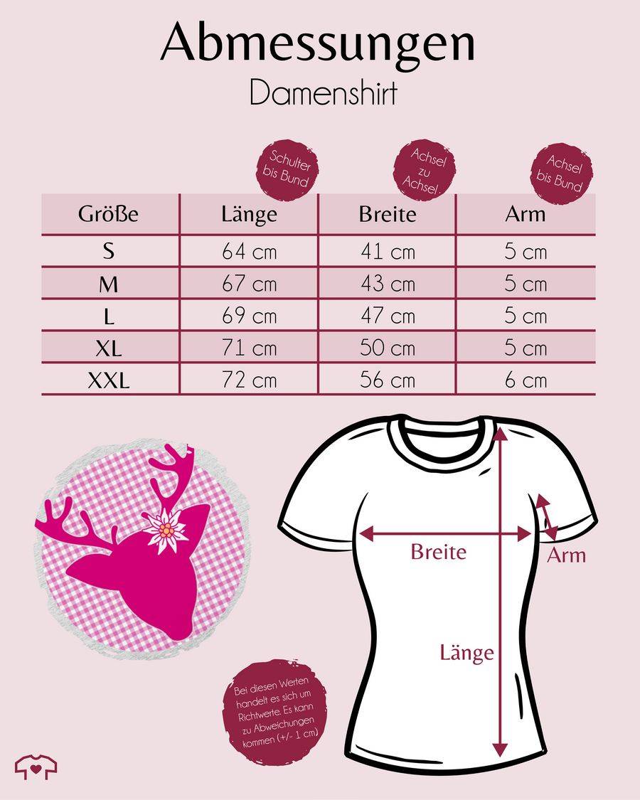 Shirtracer Oktoberfest Hirsch mit Edelweiß - Fuchsia: Tshirt Turnbeutel Shirtracer Fabrikladen
