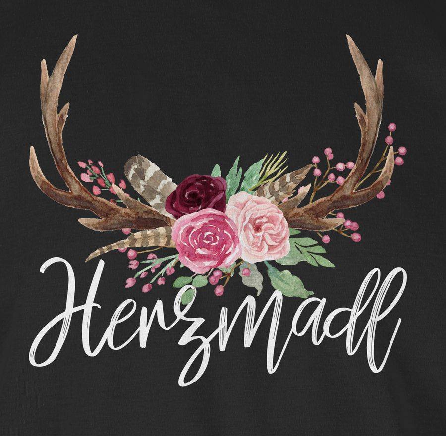 Shirtracer Herzmadl Geweih - weißer Schriftzug: Tshirt Gym Bag Shirtracer Speichern exportieren