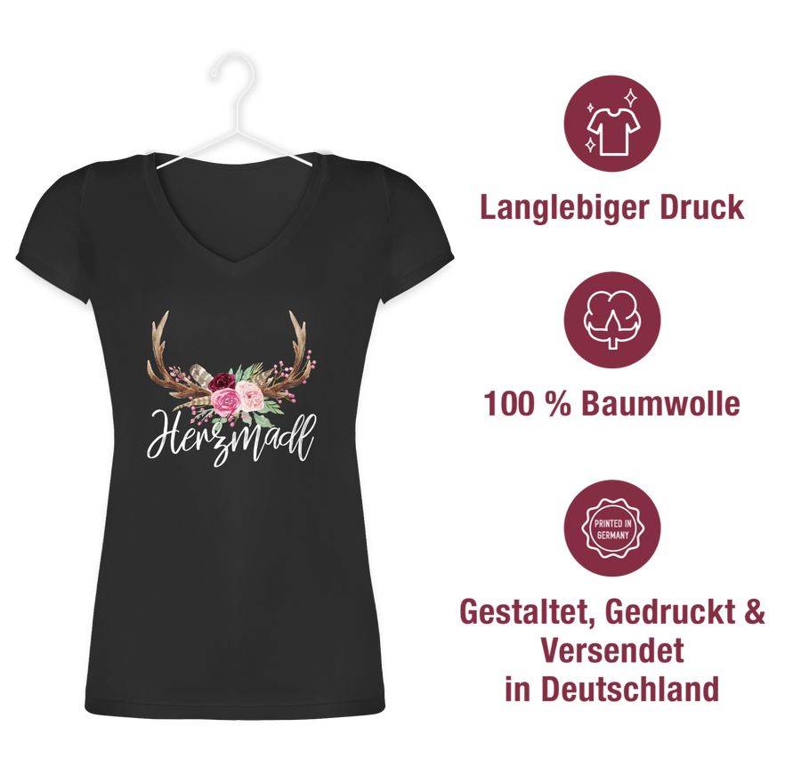 Shirtracer Herzmadl Geweih - weißer Schriftzug: Tshirt Gym Bag Shirtracer Black Friday Preise