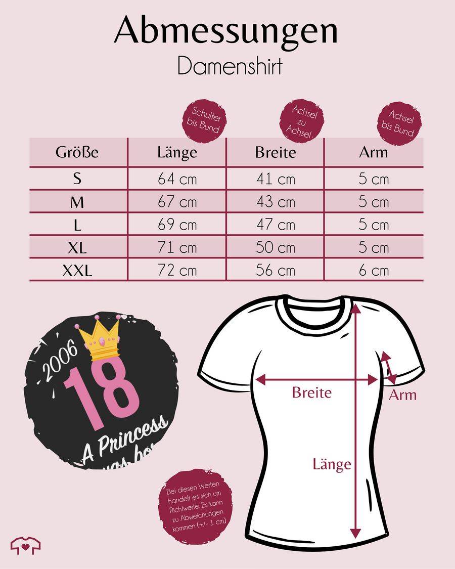Shirtracer Achtzehnter Geburtstag Mädchen Princess 2006: T-Shirt Turnbeutel Shirtracer Auslauf