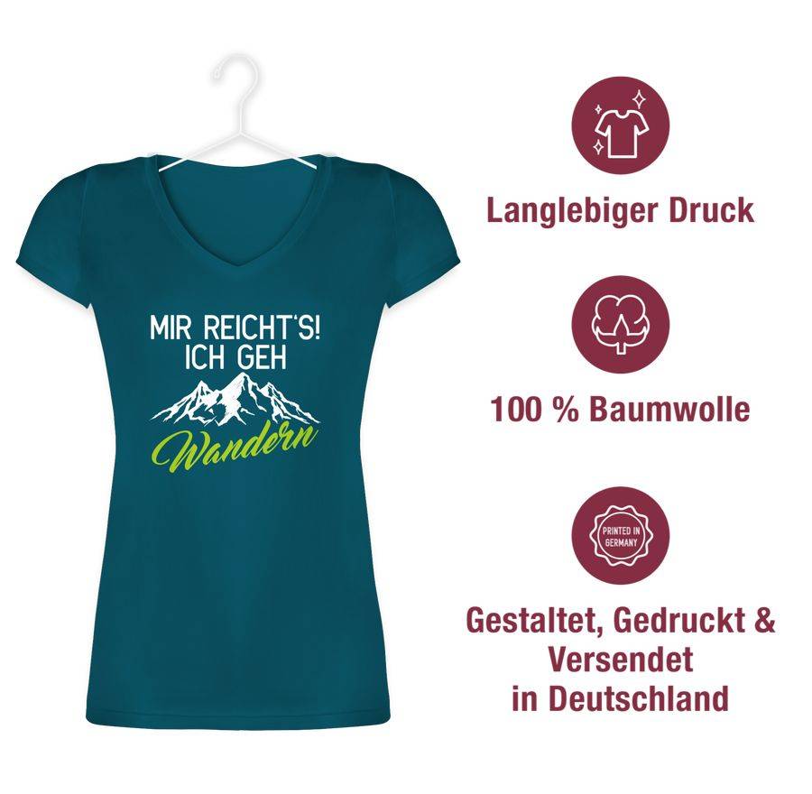 Shirtracer Mir reichts ich geh wandern weiß/grün: T-Shirt Rucksack Shirtracer Meist gekauft