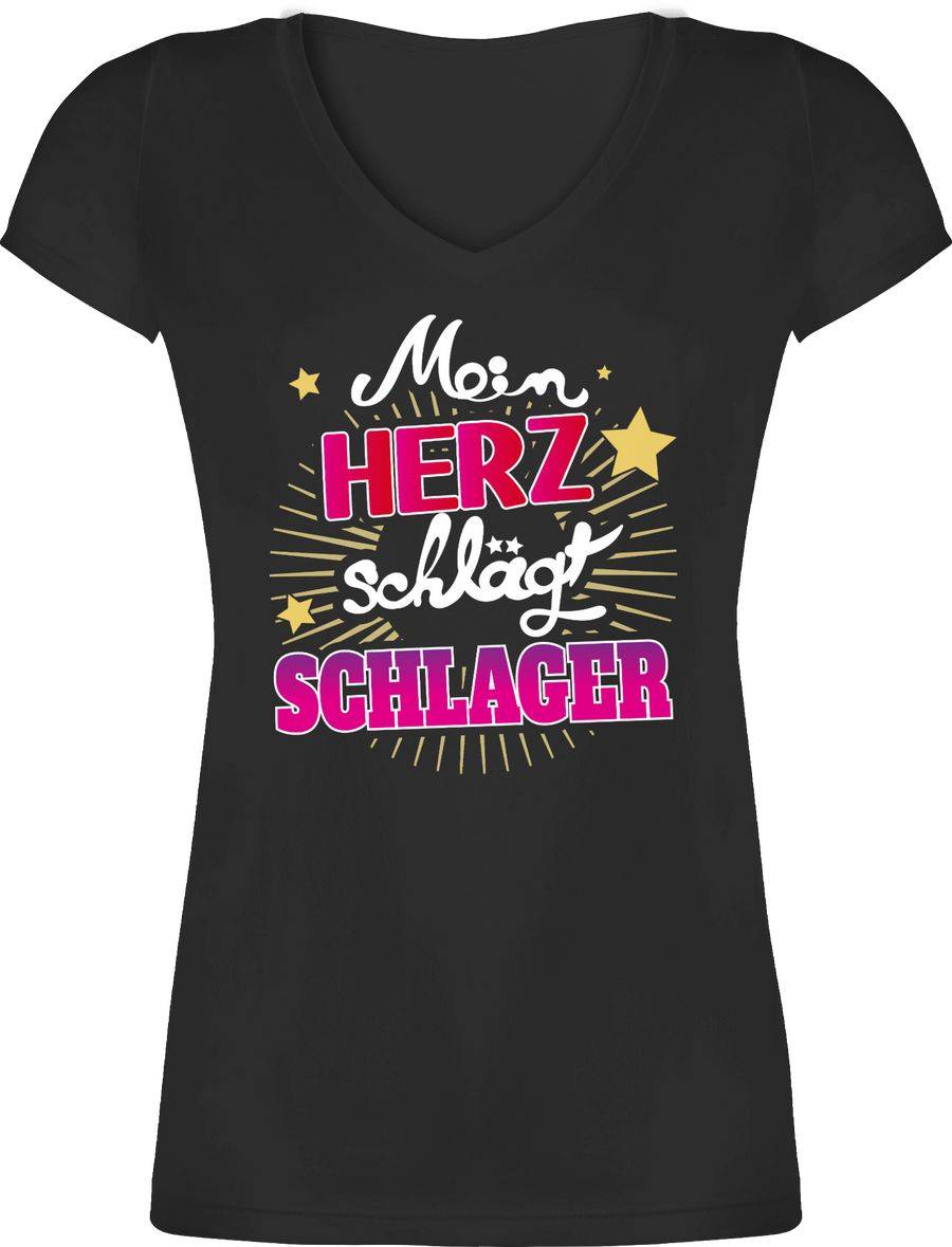 Shirtracer Mein Herz Schlager - weiß Shirts & Mehr Shirtracer Blitzverkäufe