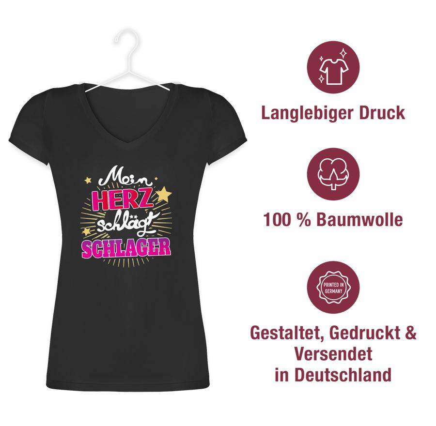 Shirtracer Mein Herz Schlager - weiß Shirts & Mehr Shirtracer Blitzverkäufe