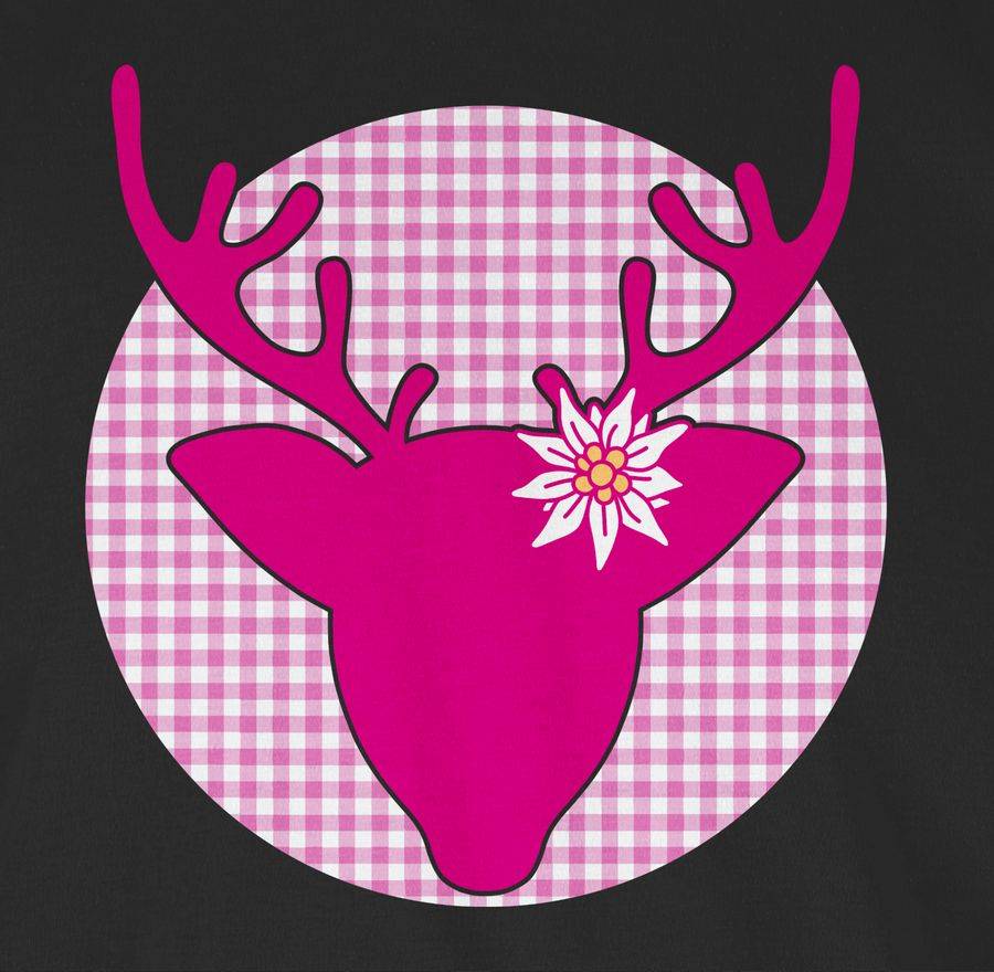 Shirtracer Oktoberfest Hirsch mit Edelweiß - Fuchsia: Tshirt Turnbeutel Shirtracer Rabatt