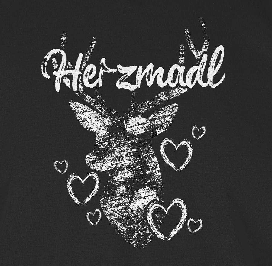 Shirtracer Herzmadl mit Hirsch und Herzen - weiß Shirts & Mehr Shirtracer Großer Ausverkauf