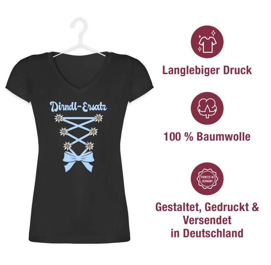 Shirtracer Dirndl-Ersatz Korsage - hellblau: Tshirt Gym Bag Shirtracer Osterangebot