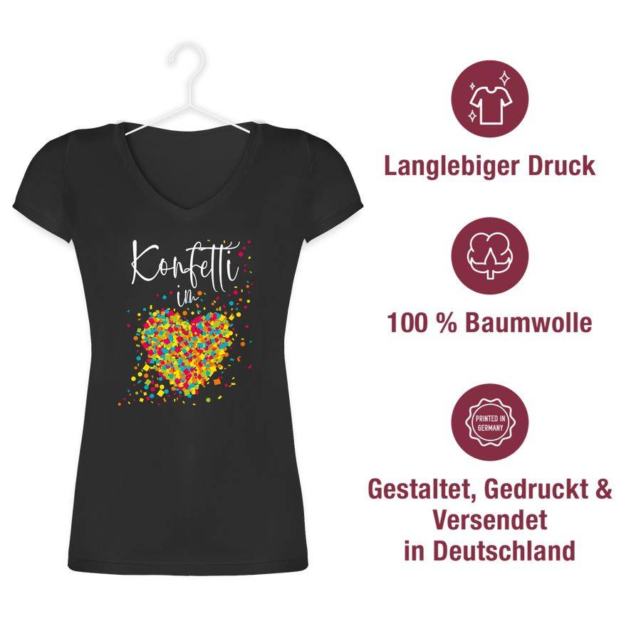 Shirtracer Konfetti im Herzen Kalligrafie - weiß Shirts & Mehr Shirtracer Jubiläumsangebot