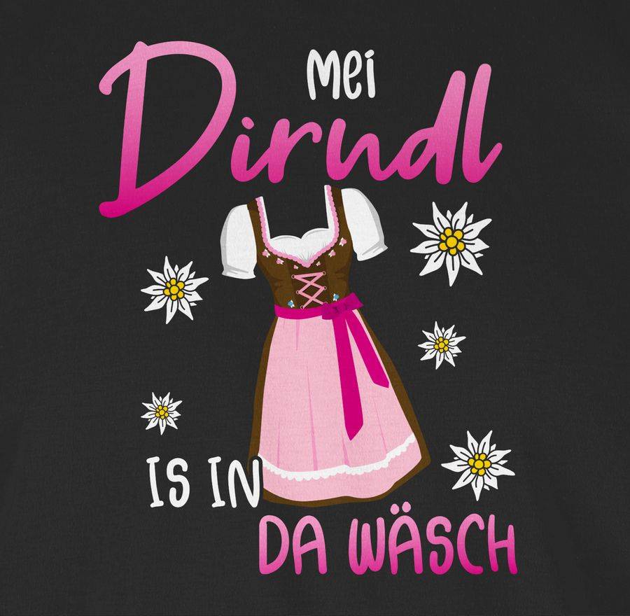Shirtracer Mei Dirndl is in da Wäsch Edelweiss Weiss Shirts & Mehr Shirtracer Lagerräumung