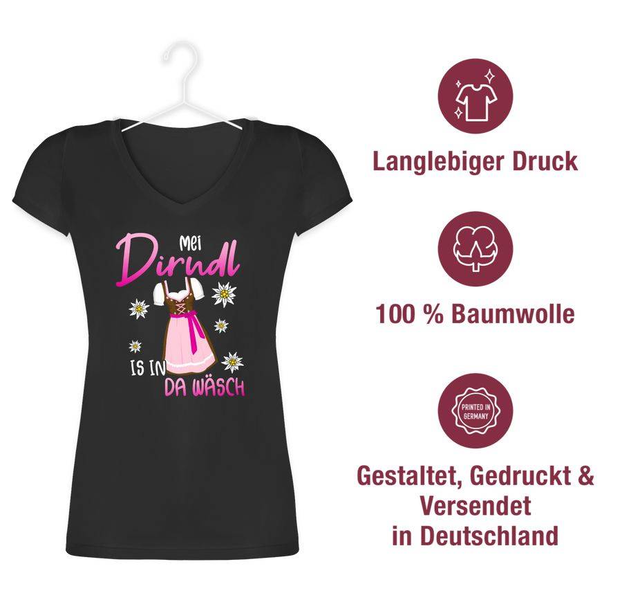 Shirtracer Mei Dirndl is in da Wäsch Edelweiss Weiss Shirts & Mehr Shirtracer Lagerräumung