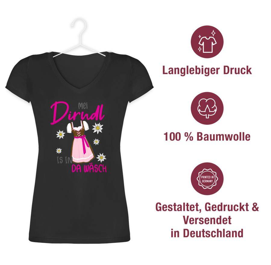 Shirtracer Mei Dirndl is in da Wäsch Edelweiss Grau: Tshirt Rucksack Shirtracer Neueste Mode
