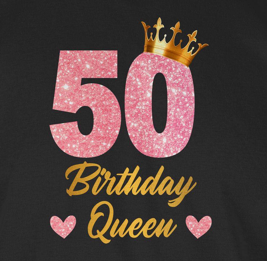 Shirtracer 50 Birthday Queen Geburtstags Königin Geburtstagsgeschenk 50 Shirts & Mehr Shirtracer Exklusive Angebote