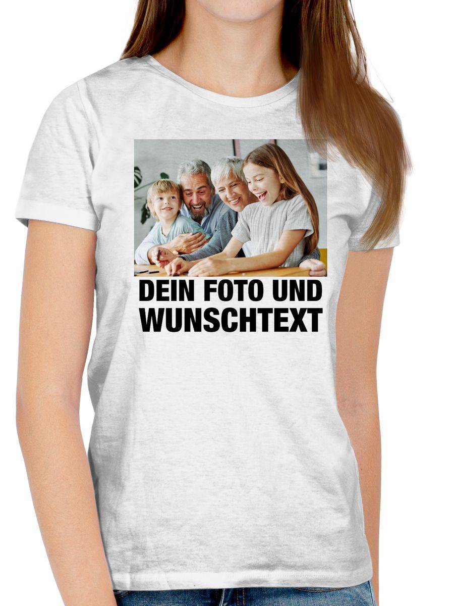 Shirtracer Mit Foto eigenem Bild Text Name Wunschtext Shirts & Mehr Shirtracer Blitzangebot