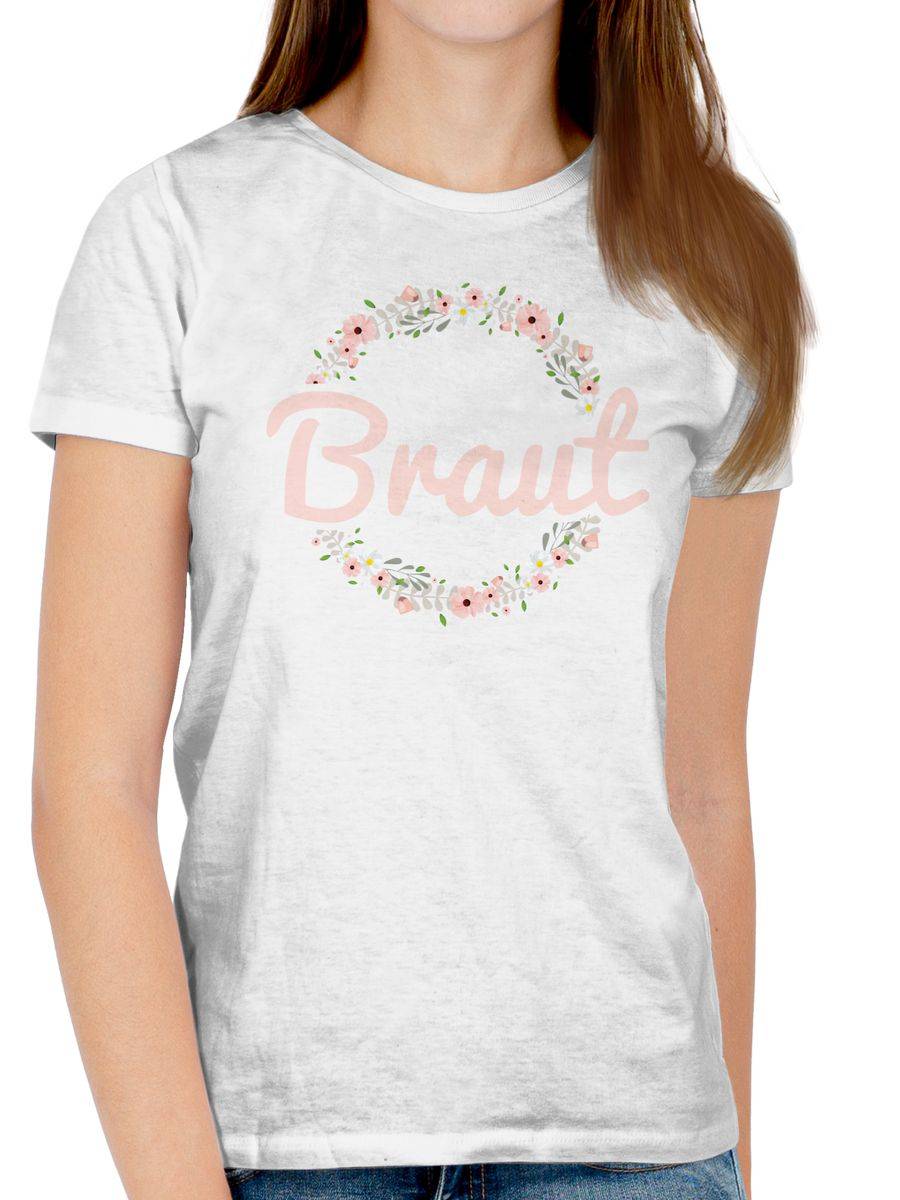 Shirtracer Braut Blumenkranz rosa Shirts & Mehr Shirtracer Sonderangebote