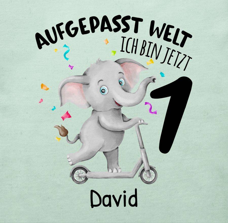 Shirtracer Ich bin jetzt 1 - Aufgepasst Welt: Tshirt Gym Bag Shirtracer Letzte 2 Tage