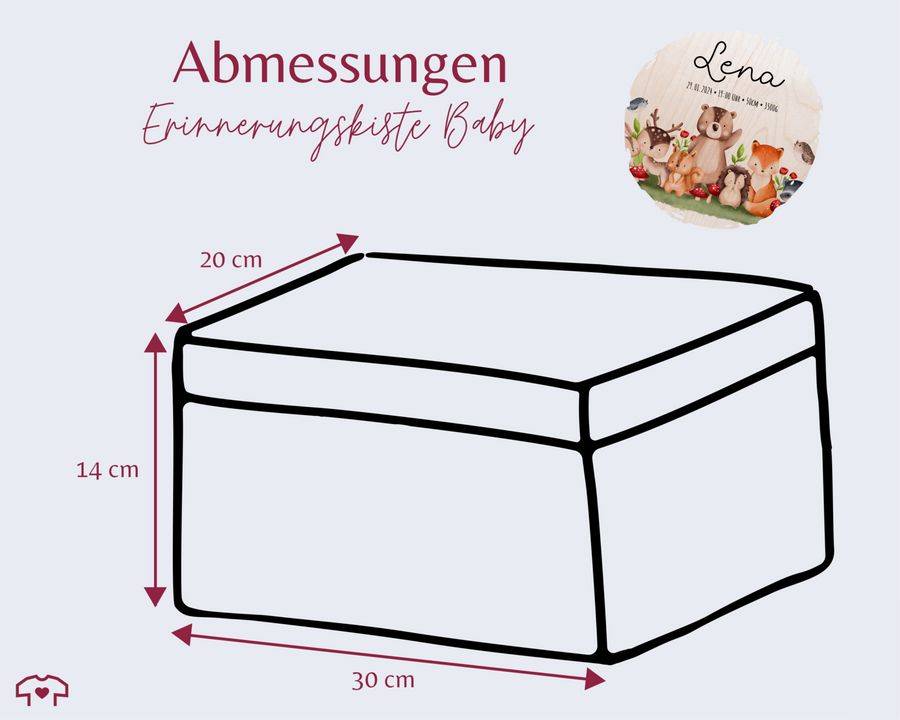 Shirtracer Baby Erinnerungsbox Waldtiere Holzkiste zur Geburt Personalisiert mit Name Dat Shirtracer Black Friday Preise