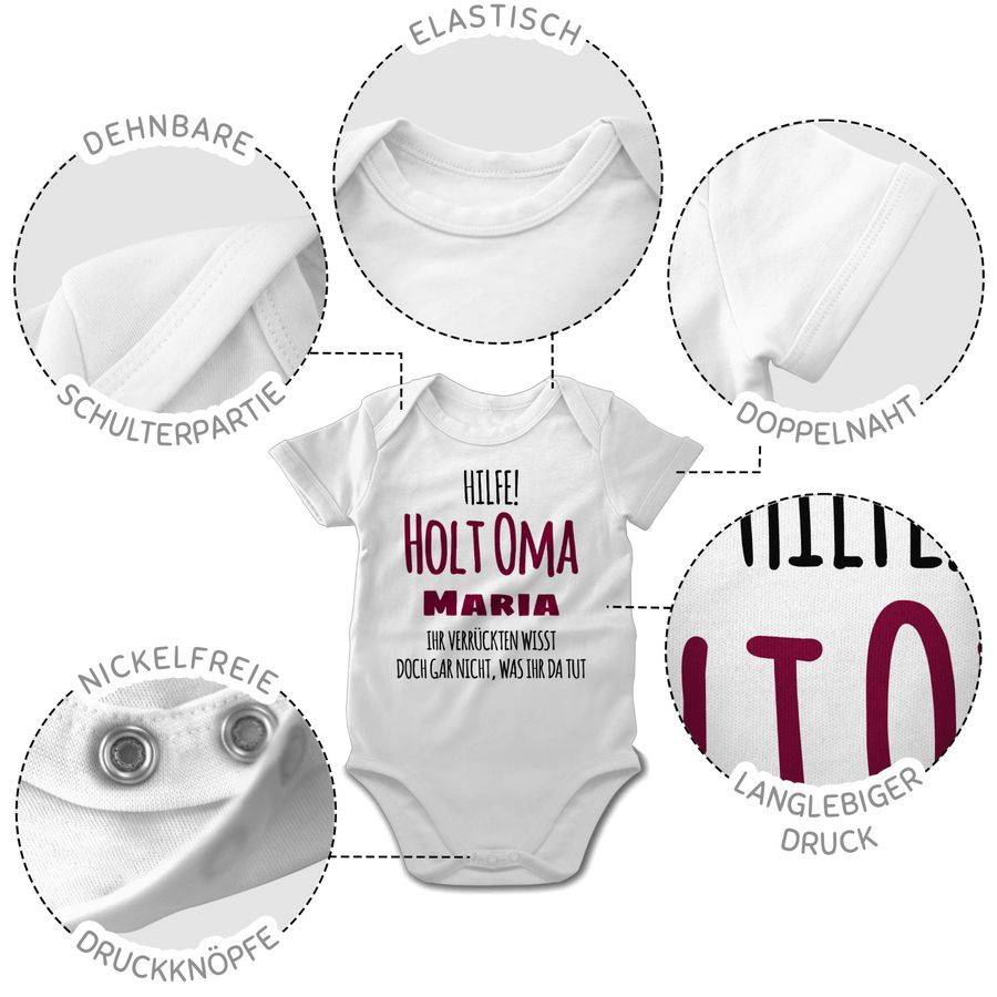 Shirtracer Hilfe Holt Oma - Geschenk zur Geburt Omi: Tshirt Turnbeutel Shirtracer Verkauf