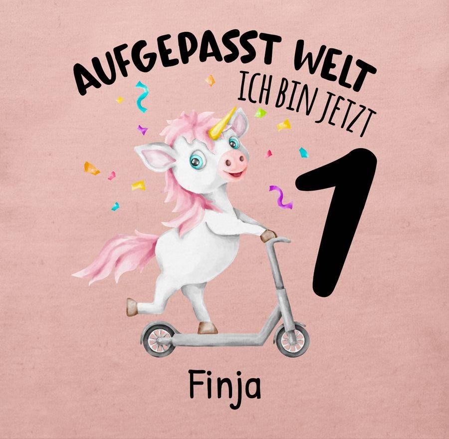 Shirtracer Aufgepasst Welt - Ich bin jetzt 1 - Geburtstagsoutfit Einhorn Ich bin 1 Geschenk Shirtracer Schlussverkauf