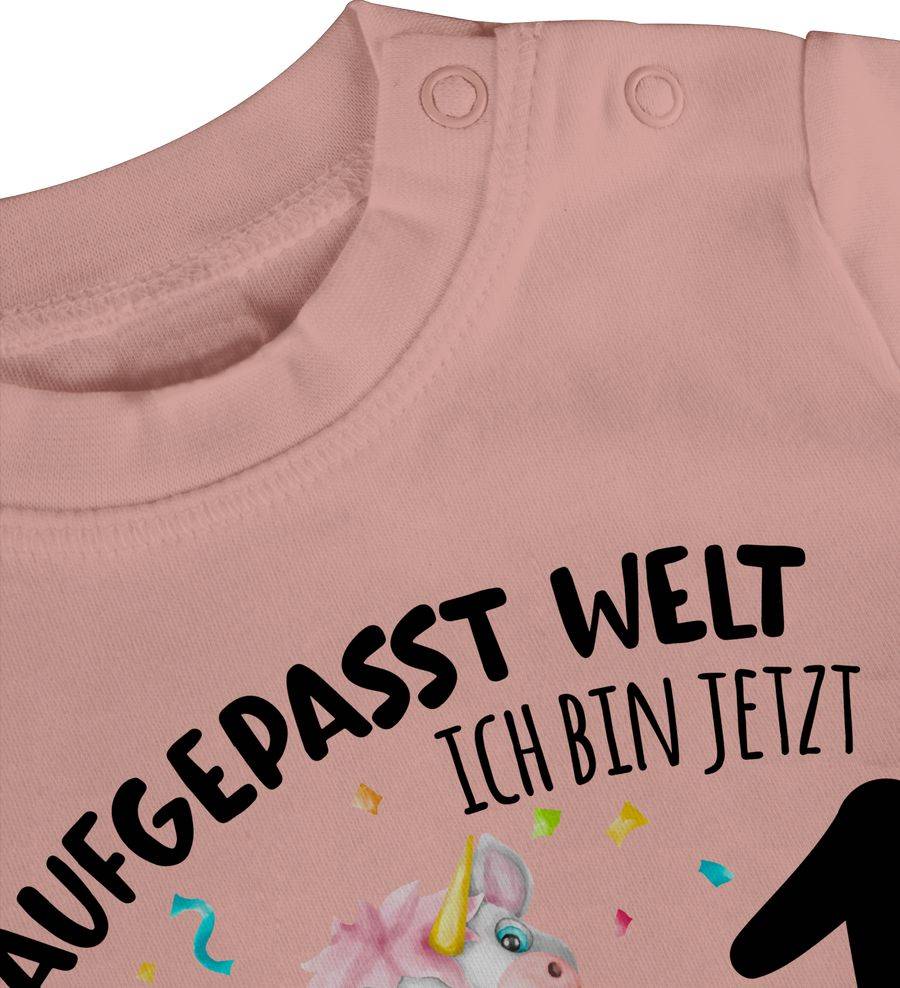 Shirtracer Aufgepasst Welt - Ich bin jetzt 1 - Geburtstagsoutfit Einhorn Ich bin 1 Geschenk Shirtracer Schlussverkauf