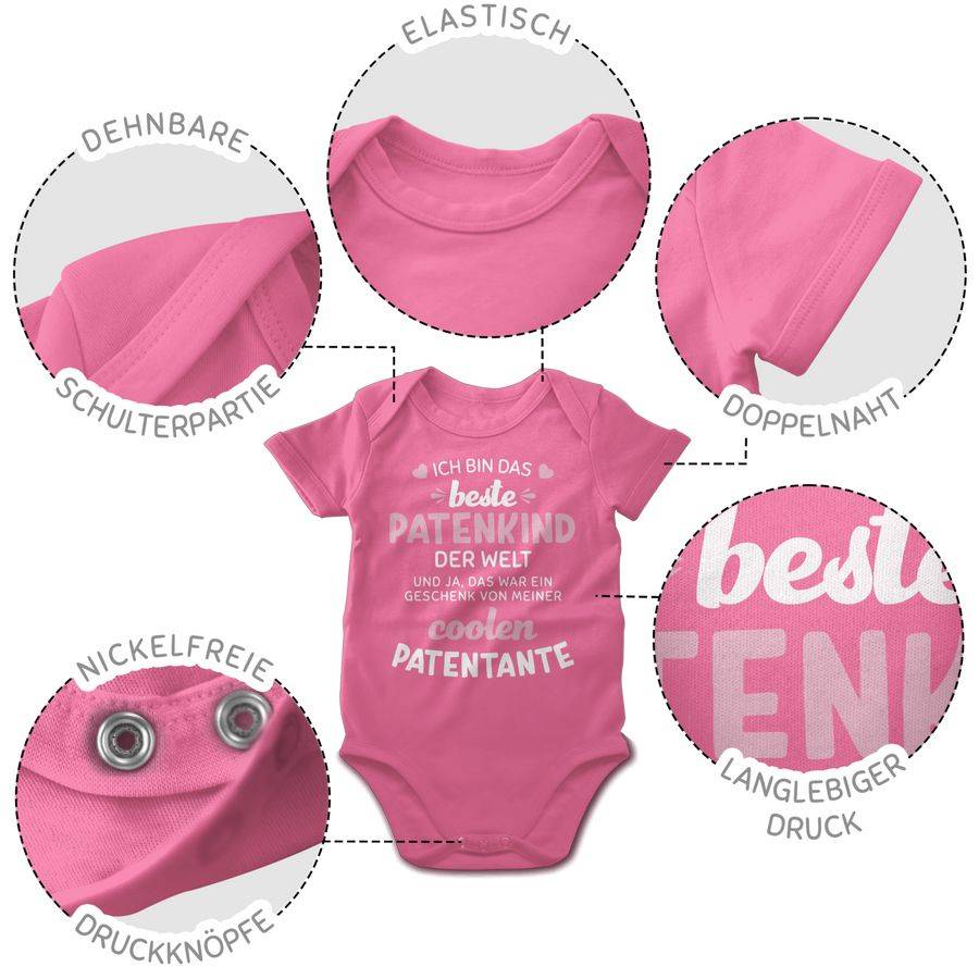 Shirtracer Ich bin das beste Patenkind der Welt weiß/rosa Shirts & Mehr Shirtracer Blitzverkäufe