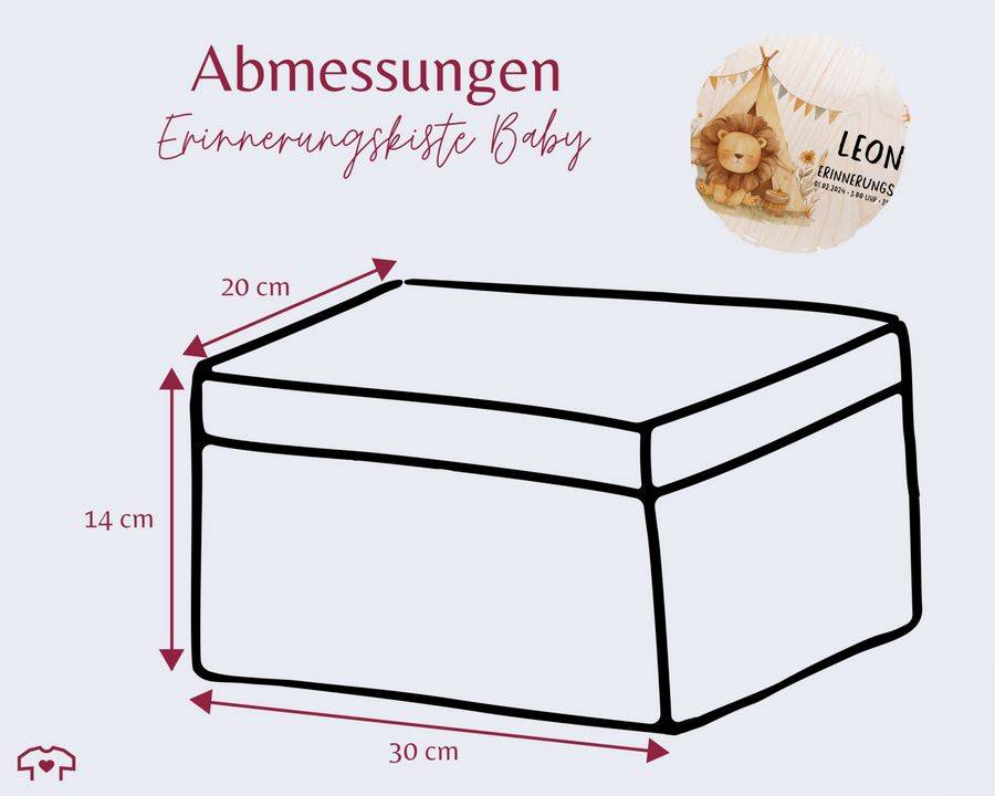 Shirtracer Personalisierte Baby Geschenke Erinnerungskiste Löwe Name Datum Erinnerungsb Shirtracer Begrenztes Angebot