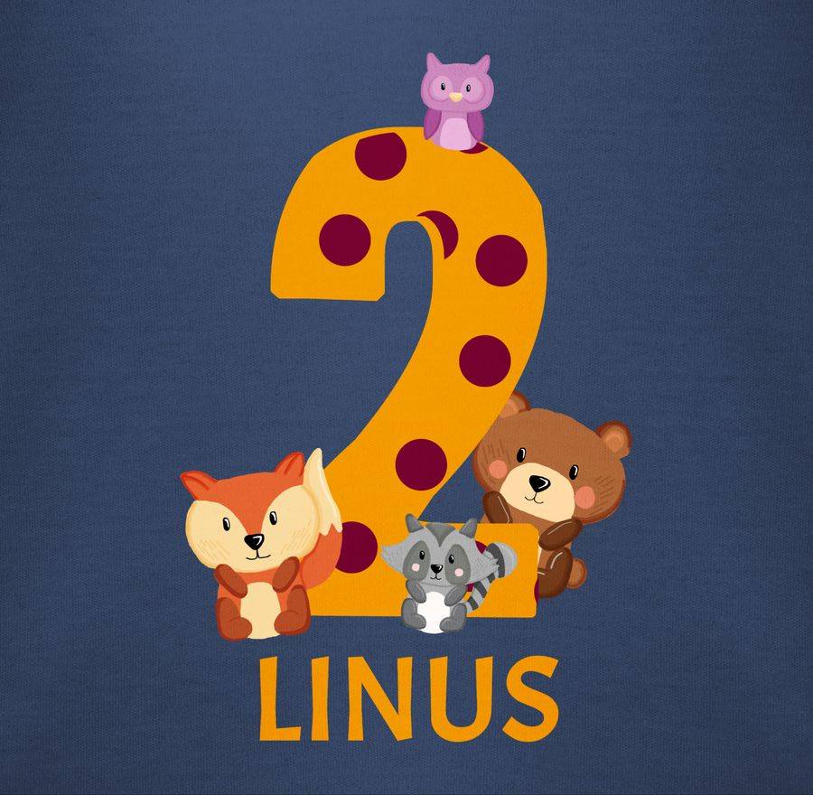 Shirtracer Waldtiere - Bär Waschbär Fuchs Eule zum Zweiten: Tshirt Turnbeutel Shirtracer Jubiläumsangebot